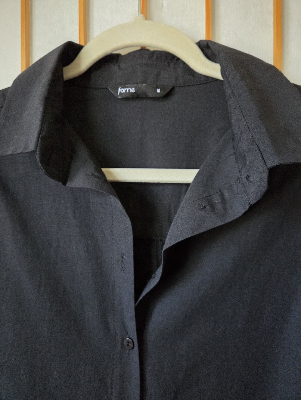 NEW WOMENS FAME BLACK COTTON MIX LONG SLEEVES BUTTONS DOWN COWGIRL BLOUSE MEDIUM - Picture 4 of 7
